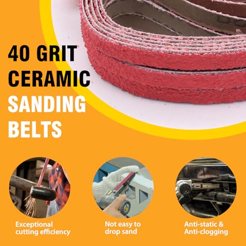 Taokyid 1/2 X 18 Inch Sanding Belts, 40 Grit, 20 Pack - color: 40 Grit (20 pack)