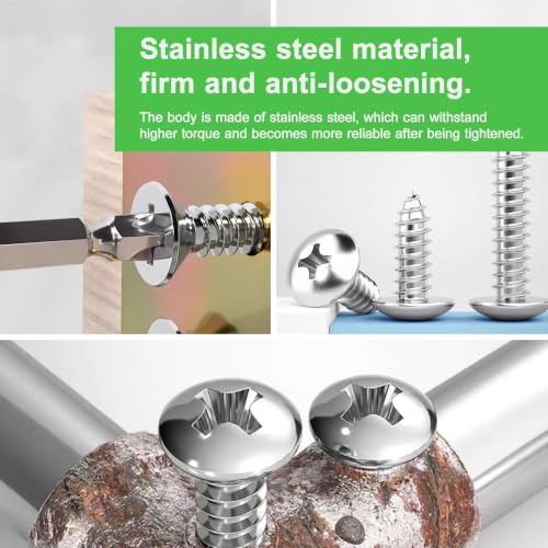 880Pcs M3/M4/M5/M6 304 Stainless Steel Self Tapping Screws Assortment Set - size: M3/4/5/6-880Pcs