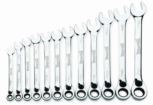 Williams MWS-12RC 12-Piece Metric Reversible Ratcheting Combination Wrench Set - size: 12-Piece, style: Ratcheting Combination Wrench Set