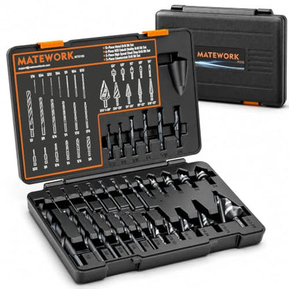 Matework 30PCS HSS Drill Bit Set for Wood Plastic Iron Copper Aluminum
