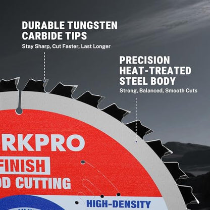 WORKPRO 7-1/4" Circular Saw Blade, 60T Fine Finish Wood Cutting - size: 7-1/4 INCH