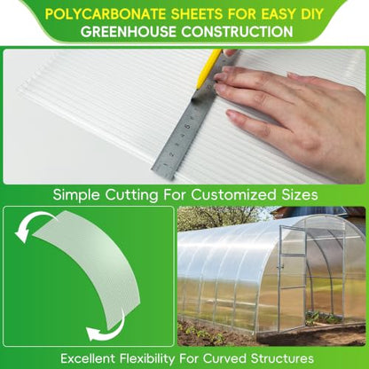 RITOLLO 14 Pack 6'FT x 2'FT x 0.24" in Polycarbonate Sheet for Greenhouse - size: 6'FT x 2'FT x 0.24" in