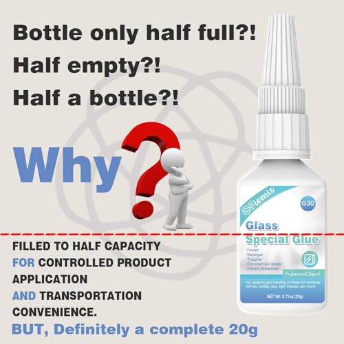20g Glass Glue, Instant Strong Glue for Acrylic, Other Materials - size: 20g Glass Glue