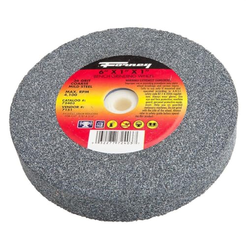 Forney 72403 Bench Grinding Wheel, Vitrified with 1-Inch Arbor, 36-Grit, 6-Inch-by-1-Inch