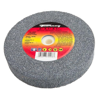Forney 72403 Bench Grinding Wheel, Vitrified with 1-Inch Arbor, 36-Grit, 6-Inch-by-1-Inch