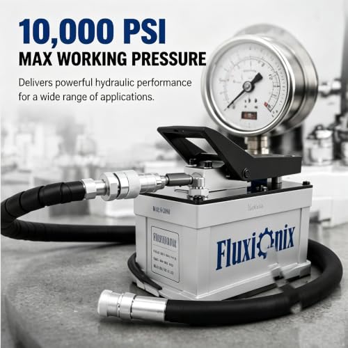 Air Hydraulic Pump 10,000 PSI, 1.7L Reservoir, NPT 1/4" Inlet, NPT 3/8" Oil Outlet,Hydraulic Pump Air Hydraulic Foot Pump with 6.6ft Pipe, Gray - color: Gray