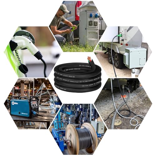 25ft SJOOW 12/4 Wire 12/4 SJOOW Cord 12 Gauge 4 Conductor Wire SJOOW Cable - size: 25 FT, style: 12AWG(4-Conductor)