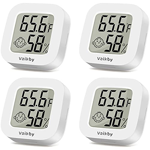 Vaikby Indoor Thermometer 4Pack, Humidity Gauge Meter Digital Hygrometer Room Thermometer for Home, Hight Accurate Temperature and Humidity Monitor, Large LCD Display Fahrenheit or Celsius - size: ℉/℃