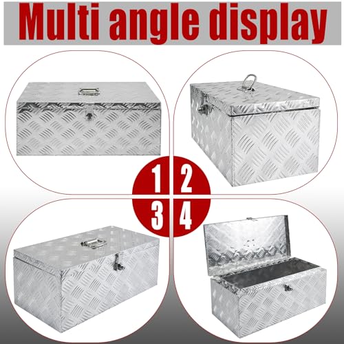 22x11x9 Inch Aluminum Underbody Truck Tool Box Diamond Plate Portable Toolboxes Heavy Duty Pickup Storage Box with Buckle Lock and Keys Suitable for Truck Bed Pickup RV Trailer - size: 22" L x11" W x9" H