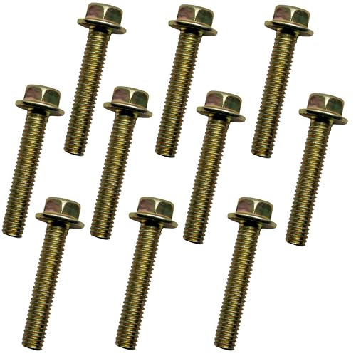 3/8" x 2" Flanged Hex Toothed Bolt by Color Zinc Plated, Alloy Steel,Grade 5.(10pcs Pack) by Metalsuberg - size: 3/8" x 2" 10pcs