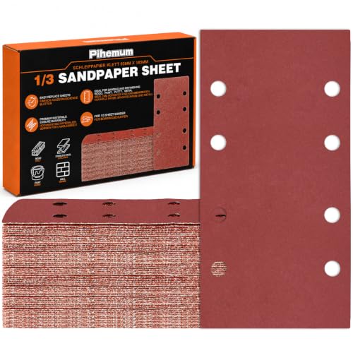 80 PCS 1/3 Sandpaper Sheets 320 Grit 8 Hole - color: GRIT 320