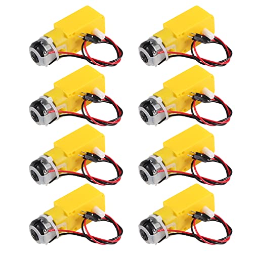 8pcs TT Motor Dual DC 3-6V Gearbox Motor 200RPM Ratio 1:48 Shaft Motor with 2.54mm Wire for Arduino DIY Smart Car Robot