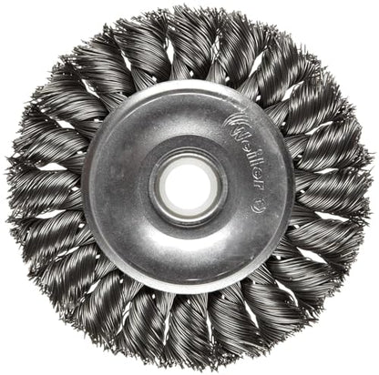 Weiler 08014 3" Standard Twist Knot Wire Wheel .014" Steel Fill 1/2"-3/8" Arbor Hole Made in the USA (Pack of 10) - size: .014 Wire Size, style: Pack of 10