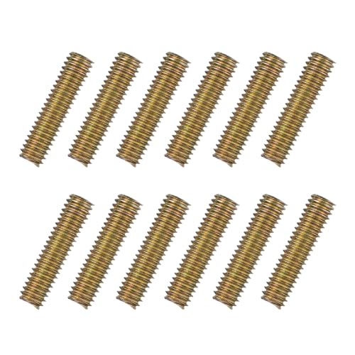uxcell 12pcs Fully Threaded Rods 5/16x1-1/4 All Thread Studs Long Threaded Screw Carbon Steel for Furniture Garden Railing Mounting Assembly Fastening Frame Connection Colorful Zinc - size: 5/16x1-1/4"