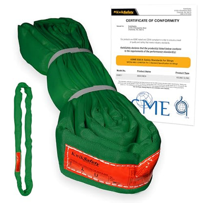 Heavy Duty Lifting Strap - Anaconda - Endless Loop Strap for Industrial Lifting Slings - Green - 2" x4' - color: Green, size: 2"x4' | 5,300 lbs