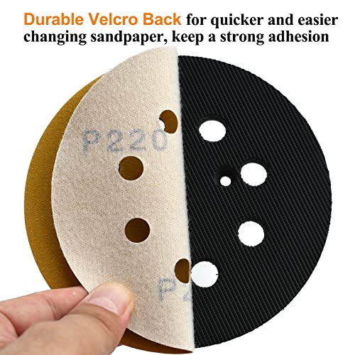 5-Inch 8-Hole Hook and Loop Sanding Discs 220-Grit, 50-Pack