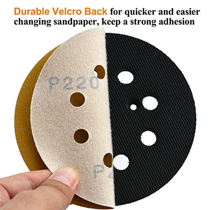 5-Inch 8-Hole Hook and Loop Sanding Discs 220-Grit, 50-Pack