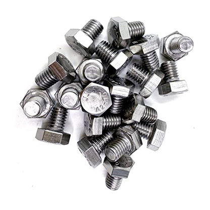 M8 Hex Bolt, M8-1.25 x 10mm Hex Head Screw Bolts, 304 Stainless Steel, Fully Threaded, Plain Finish, Hex Tap Bolts 20Pcs(M8x10mm) - size: M8x10mm