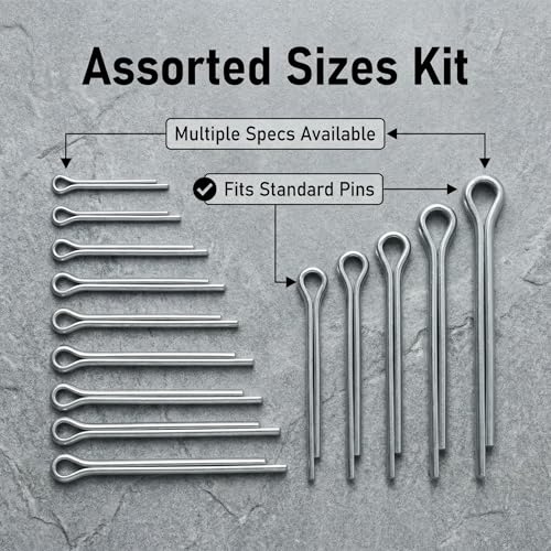 110Pcs Carbon Steel Cotter Pin Assortment Kit 8 Sizes Hitch Lock