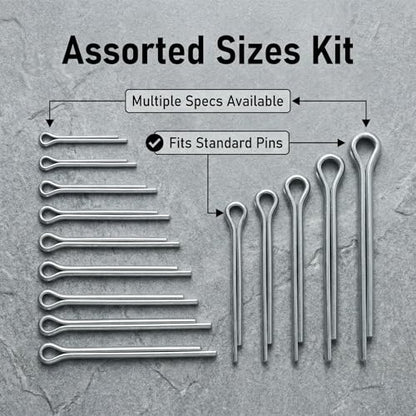 110Pcs Carbon Steel Cotter Pin Assortment Kit 8 Sizes Hitch Lock