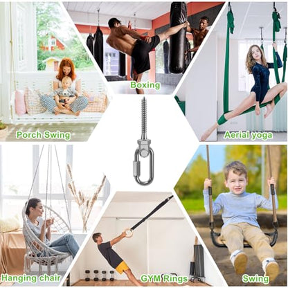 SELEWARE Heavy Duty Swing Hanger, 2 Pack Porch Swing Hardware - color: O (5 Inch, 2 Pack)