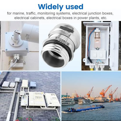 4 Pcs 1/2" NPT Nickel-Plated Copper Cable Gland - style: 1/2" NPT