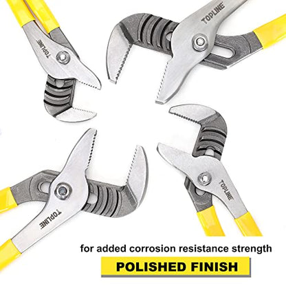 TOPLINE 4-piece Tongue and Groove Joint Pliers Set - style: Dipped Handle