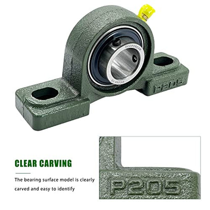 2Pcs UCP205-15 Pillow Block Bearings 15/16" inch Bore Mounted Pillow Bearing Cast Iron Base and Self Aligning Chrome Bearing - size: UCP205-15-2pcs