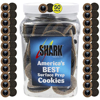Shark Industries PN-13088 50-Pack Brown Quick Change Surface Prep Conditioning Discs, 2” Diameter – Coarse Grit for Cleaning and Finishing (50 Discs)