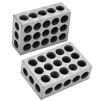 1-2-3 Machinist Blocks 23 Holes Matched Pair (1x2x3) Ultra Precision Machinist Set Up Blocks 0.0002In 123 Jig Replacement for Milling Machine (2-Pack)