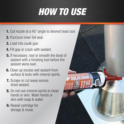 DAP High Temp 100% RTV Silicone Sealant, 10.3 Oz, Red (7079808013)