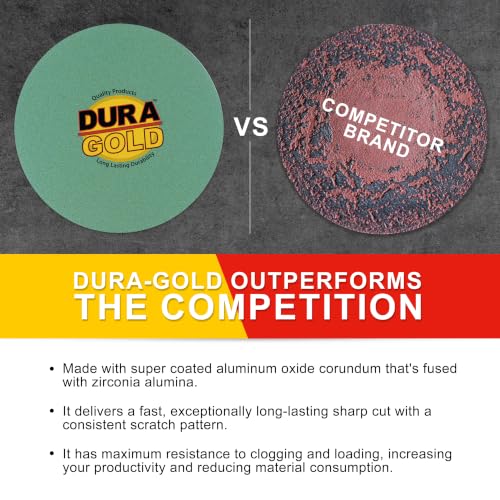 Dura-Gold 5" Green Film Sanding Discs, 120 Grit, Box of 50, Hook & Loop - size: 120-Grit