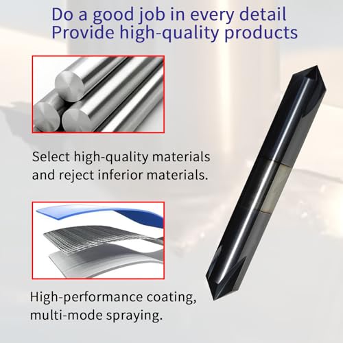 3/8" Chamfer Mill, Carbide, 4 Flute, 90°, Double End, AlTiN Coated - size: 90 degree double end 3/8"*3/8"*2-1/2"