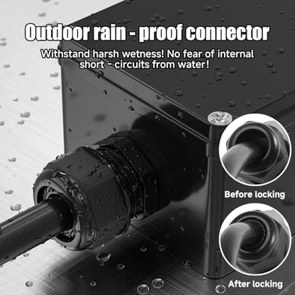 Cable Glands, 48PCS NPT Power Strain Relief Cord Connector Kit, Black PA Nylon Cord Grips, Adjustable IP68 Waterproof Cable Gland, for Electrical Box Wire (Kit 48PCS)