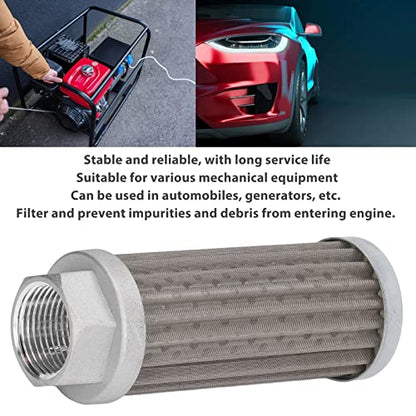 Oil Suction Strainer Filter Cartridge, 80x100x180μm Hydraulic Fuel Suction Valve Strainer Oil Filter Cartridge Metal Mesh Tube Connection Fuel Suction Filter for Automobile,