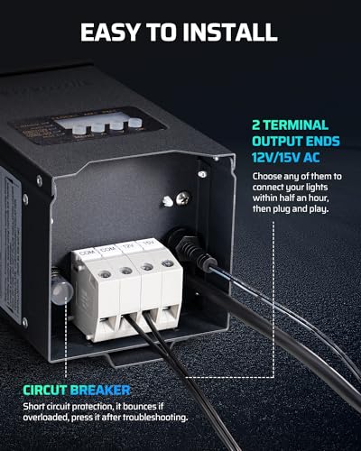 DEWENWILS 200W Low Voltage Transformer, with Dusk to Dawn Sensor & Timer - style: 200W-Metal