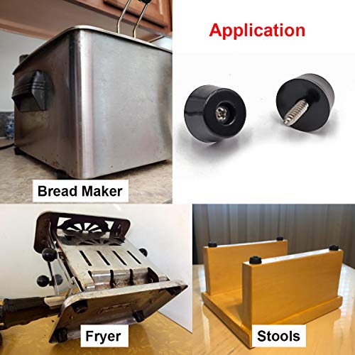 smseace 100Pieces Rubber Feet for Cutting Board with Stainless Steel Washer and Screws, 0.43inch H x 0.75inch D, Non-Slip Rubber Feet for Furniture, Electronics, Tables, Sofas - size: 0.75"W x 0.43"H - 100Pcs