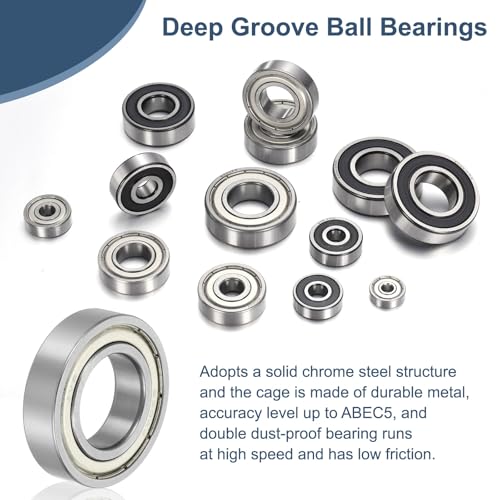 uxcell 8 Pack 6904ZZ Deep Groove Ball Bearings, 20x37x9mm Chrome Steel Double Shield Bearing for Electric Motor, Home Appliances, Garden Machinery, (ABEC5) - size: 6904ZZ
