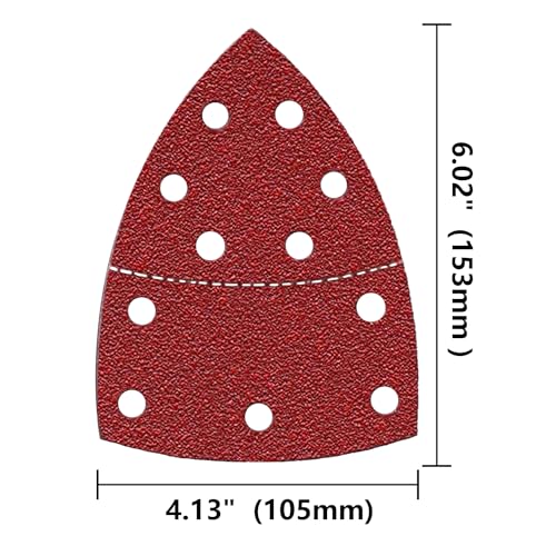 FOWOK 60pcs Sandpaper for Skil Detail Sander, 60-240 Grit Abrasive Paper - size: 11-Hole Sandpaper without Pads