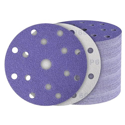 45Pcs 6 Inch Sanding Discs 60 Grit, Hook and Loop Orbital Sandpaper - style: 60Grit-45Pcs