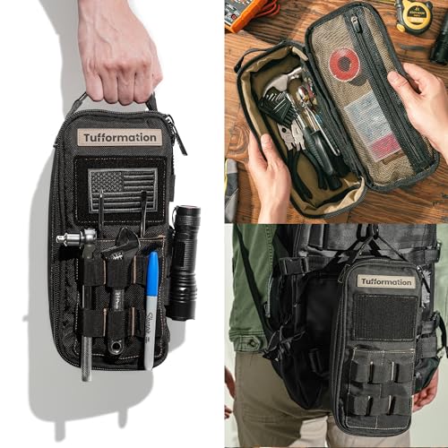 Tufformation Heavy Duty Small Tool Bag Pouch, Utility Organizer Case - color: Black