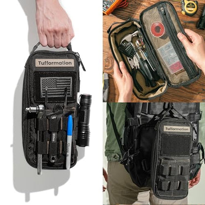 Tufformation Heavy Duty Small Tool Bag Pouch, Utility Organizer Case - color: Black