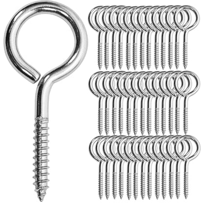 10PCS 2 inches Screw Eyes M3 304 Stainless Steel Eye Screws, Heavy Duty Screw, Eye Hooks Screw Eye Bolts Eye Hooks Screw, Indoor & Outdoor Uses (10, M3-2inch) - size: M3-2inch