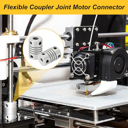 uxcell 4Pcs Flexible Couplings 3mm to 5mm Aluminum Alloy Joint Connector - size: 3mm to 5mm, style: D12 x L18mm
