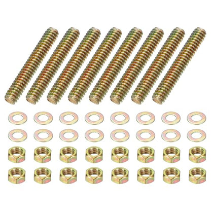 PATIKIL 1/4" x 1-1/2" Color Zinc Fully All Thread Rod, 8 Pcs Carbon Steel Long Threaded Screw Stud Bolts for Furniture Garden Mounting Assembly Fastening - size: 1/4" x 1-1/2"