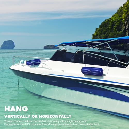 4 Pack 10 x 28 Inches Boat Fenders Bumpers for Docking - color: Royal Blue