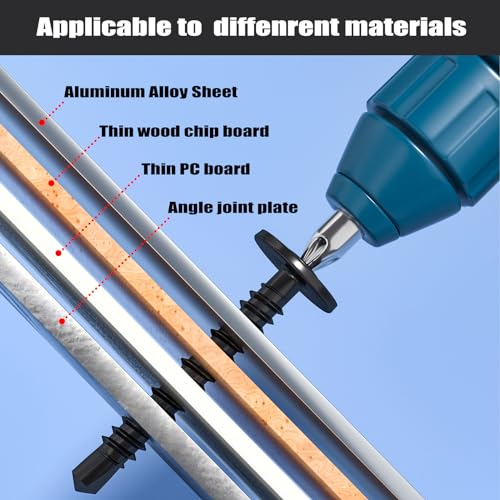 VGBUY 210Pcs #8 x 5/8" Self Drilling Screws for Metal,410 Stainless Steel Black Zinc Plated,Self Tapping Sheet Metal Screws,Modified Truss Head - color: Black Modified Truss Head, size: #8 x 5/8 inch
