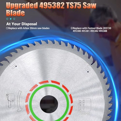495382 Blade Compaible with Festool 495382 TS 75 Plunge Cut Saw, 60 Tooth - style: 60T,210x2.4x30mm