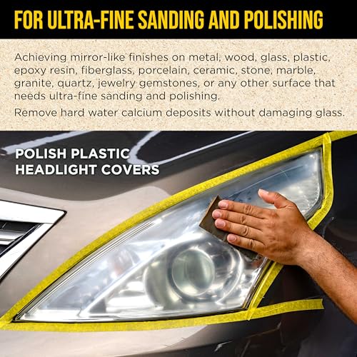 Dura-Gold Premium 10000 Grit Wet or Dry Sandpaper Sheets, 5-1/2" x 9", Box of 25 - Auto Car Color Sanding Detailing, Polishing Wood, Plastic Glass, Epoxy, Stone, Metal Finishing Hand Sand Block Sander