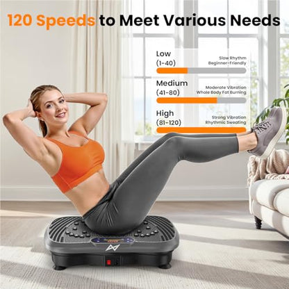 AXV Vibration Plate Exercise Machine Fitness Platform Body Vibrating Board - color: BT.PRO.GRAY